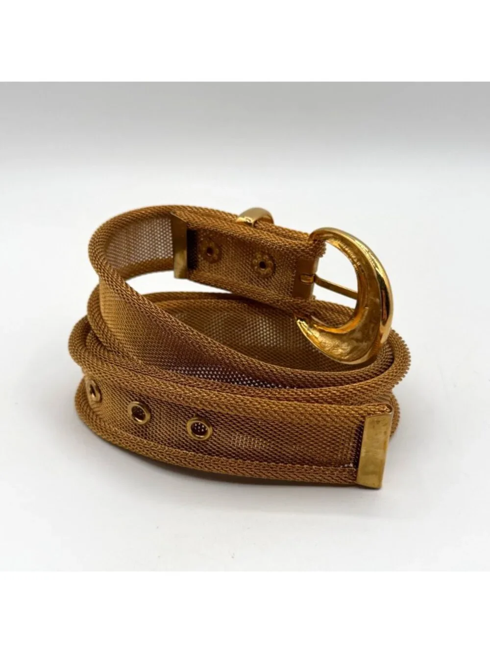 Vintage Gold Tone Mesh Metal Retro Disco Belt